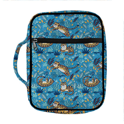 Cartoon Tiger Pattern Print Front Pocket Bible Bag