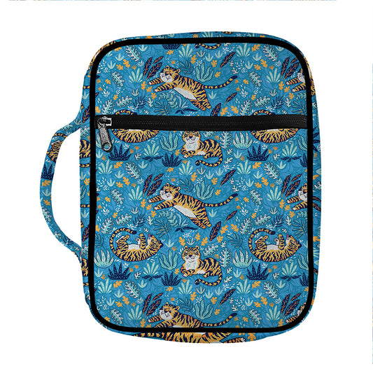 Cartoon Tiger Pattern Print Front Pocket Bible Bag