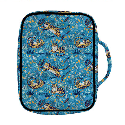 Cartoon Tiger Pattern Print Front Pocket Bible Bag