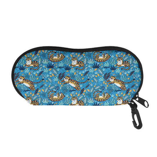 Cartoon Tiger Pattern Print Glasses Case