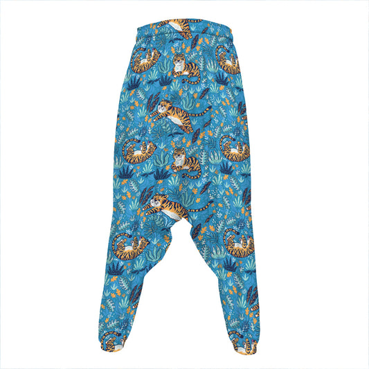 Cartoon Tiger Pattern Print Hammer Pants
