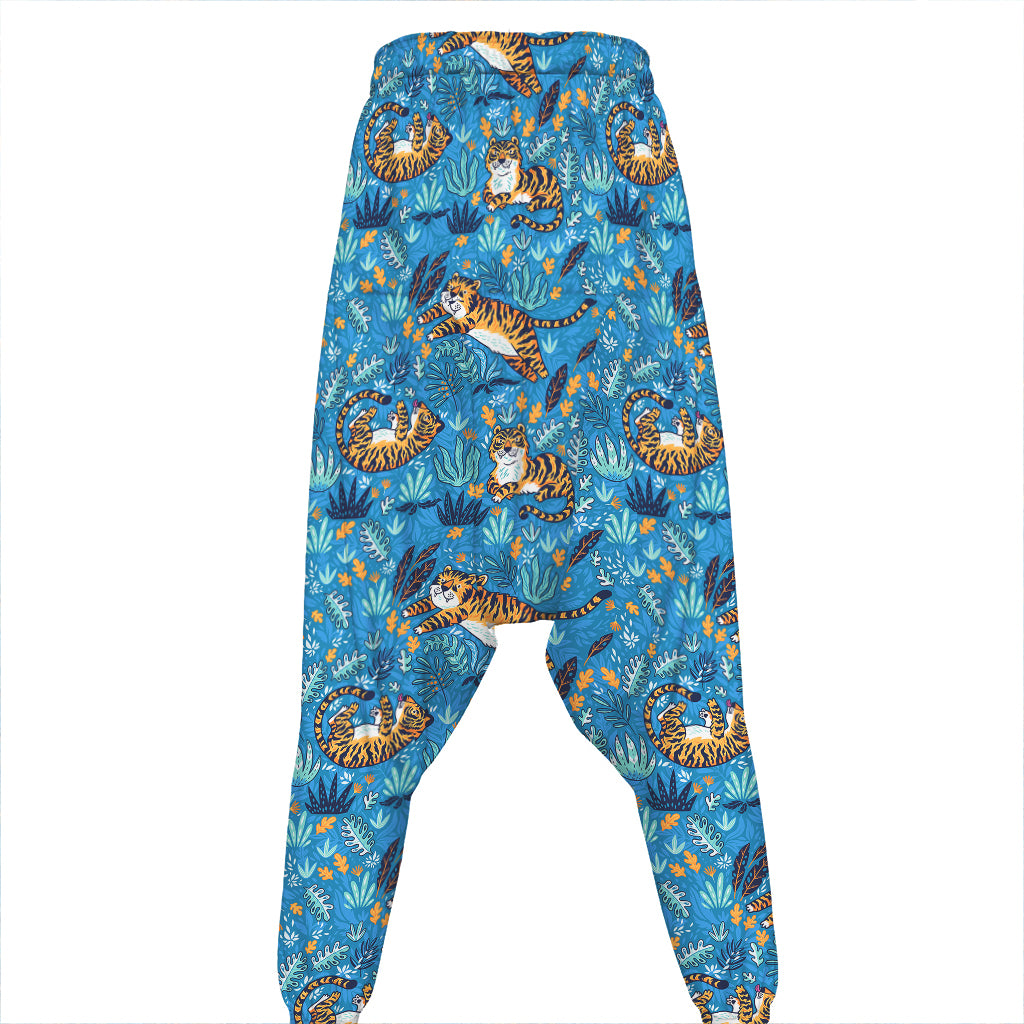 Cartoon Tiger Pattern Print Hammer Pants
