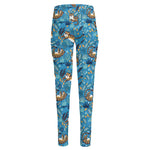 Cartoon Tiger Pattern Print High-Waisted Pocket Leggings