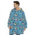 Cartoon Tiger Pattern Print Hoodie Blanket