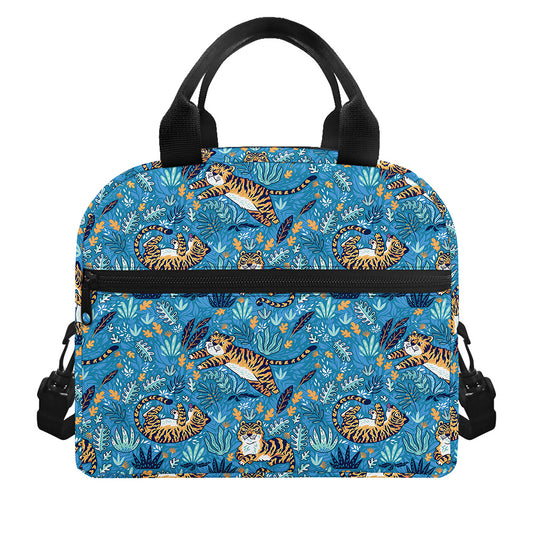 Cartoon Tiger Pattern Print Insulated Lunch Bag