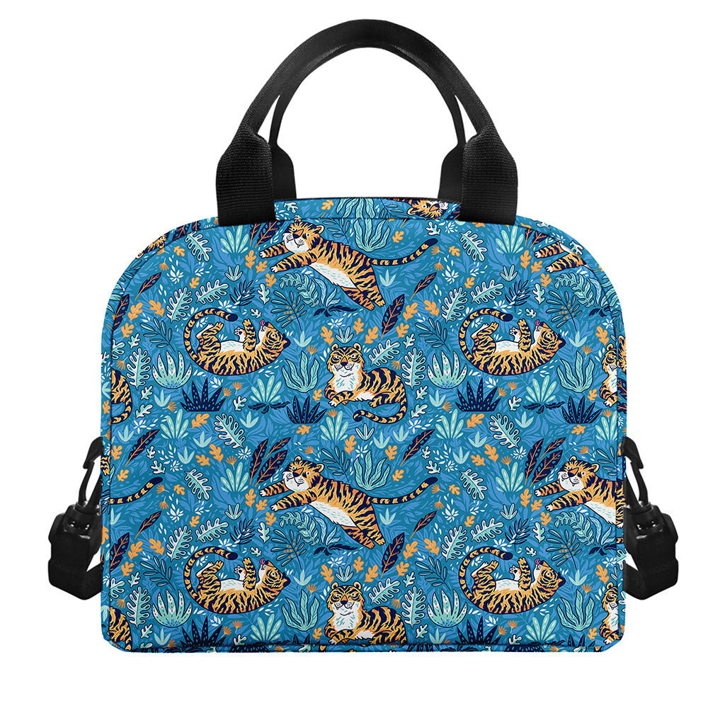 Cartoon Tiger Pattern Print Insulated Lunch Bag