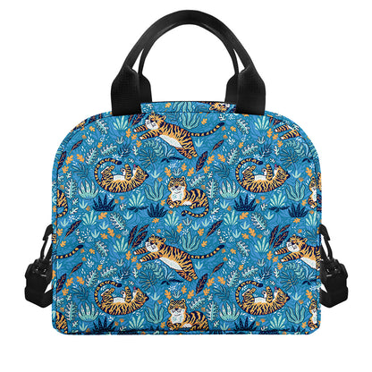 Cartoon Tiger Pattern Print Insulated Lunch Bag