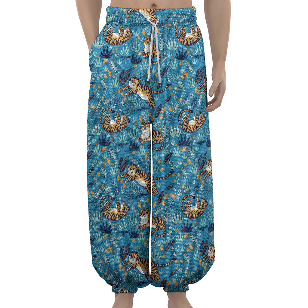 Cartoon Tiger Pattern Print Lantern Pants