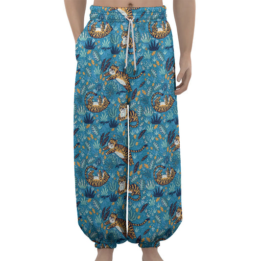 Cartoon Tiger Pattern Print Lantern Pants