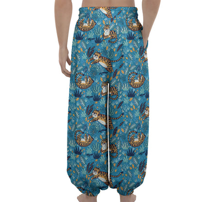 Cartoon Tiger Pattern Print Lantern Pants