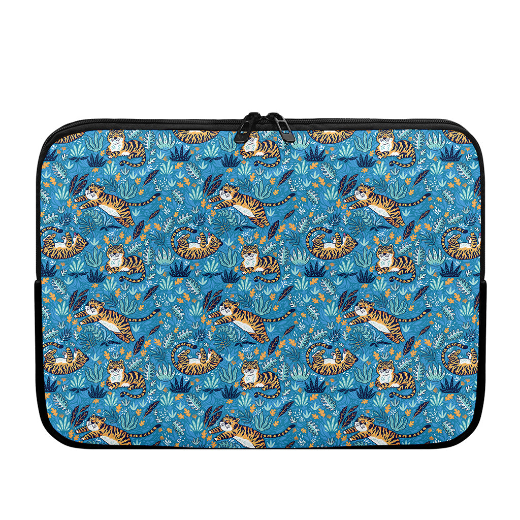 Cartoon Tiger Pattern Print Laptop Sleeve