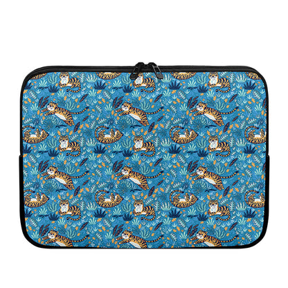 Cartoon Tiger Pattern Print Laptop Sleeve