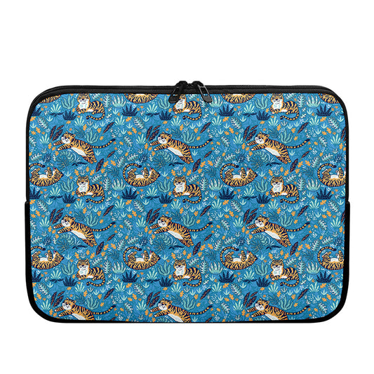 Cartoon Tiger Pattern Print Laptop Sleeve
