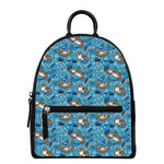 Cartoon Tiger Pattern Print Leather Backpack