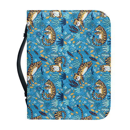 Cartoon Tiger Pattern Print Leather Bible Cover
