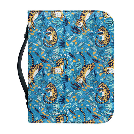 Cartoon Tiger Pattern Print Leather Bible Cover