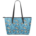 Cartoon Tiger Pattern Print Leather Tote Bag With Zipper