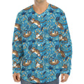 Cartoon Tiger Pattern Print Long Sleeve Baseball Jersey