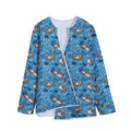 Cartoon Tiger Pattern Print Long Sleeve Short Coat