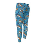 Cartoon Tiger Pattern Print Men's Compression Pants