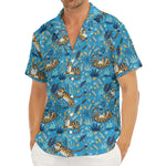 Cartoon Tiger Pattern Print Men's Deep V-Neck Shirt