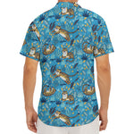 Cartoon Tiger Pattern Print Men's Deep V-Neck Shirt