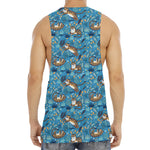 Cartoon Tiger Pattern Print Men's Muscle Tank Top