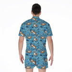 Cartoon Tiger Pattern Print Men's Rompers