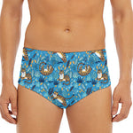 Cartoon Tiger Pattern Print Men's Triangle Swim Briefs