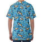 Cartoon Tiger Pattern Print Men's Velvet T-Shirt