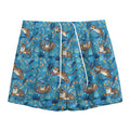 Cartoon Tiger Pattern Print Mesh Shorts