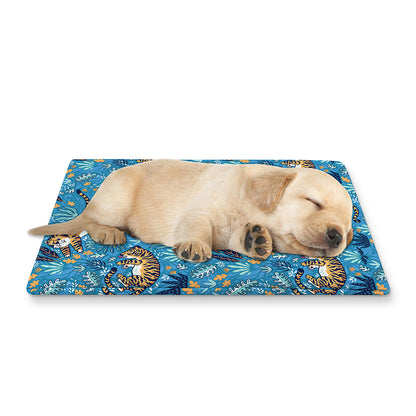 Cartoon Tiger Pattern Print Pet Cooling Mat Cover
