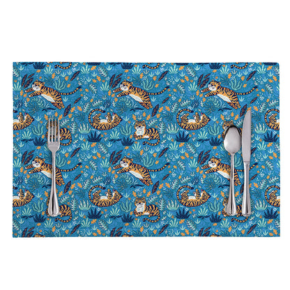 Cartoon Tiger Pattern Print Placemat