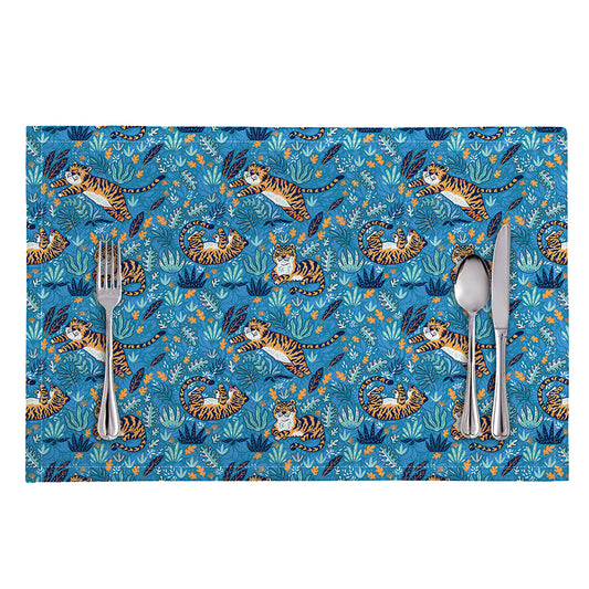 Cartoon Tiger Pattern Print Placemat