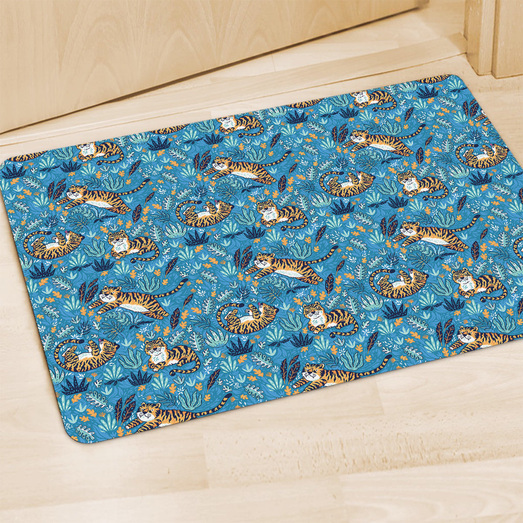 Cartoon Tiger Pattern Print Polyester Doormat