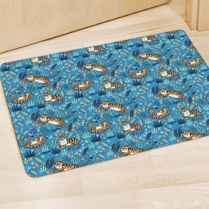 Cartoon Tiger Pattern Print Polyester Doormat