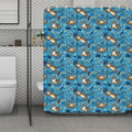 Cartoon Tiger Pattern Print Polyester Shower Curtain
