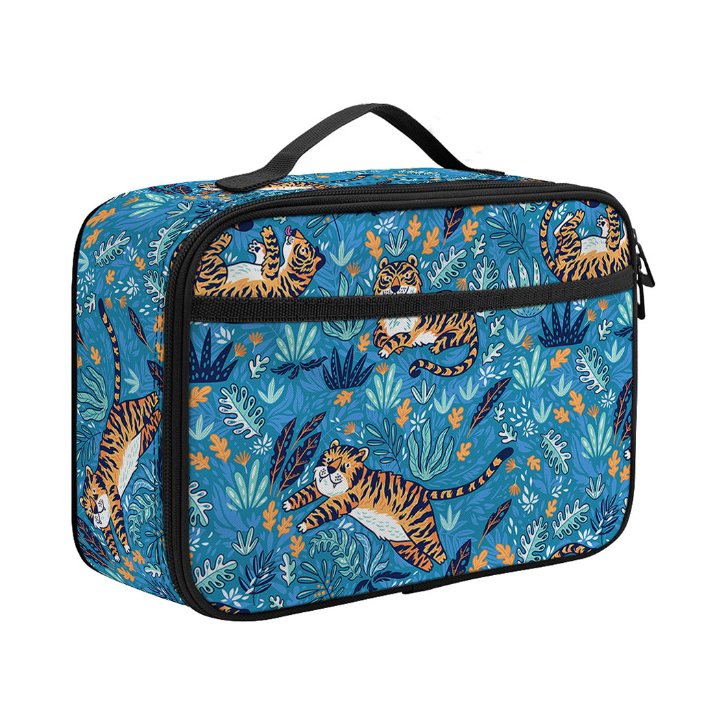 Cartoon Tiger Pattern Print Portable Lunch Bag