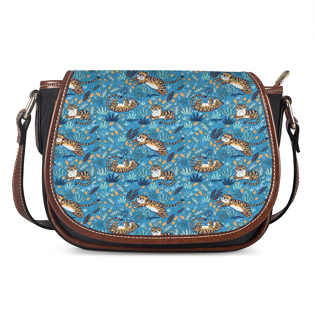 Cartoon Tiger Pattern Print Saddle Bag
