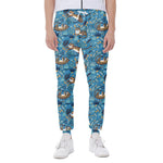 Cartoon Tiger Pattern Print Scuba Joggers