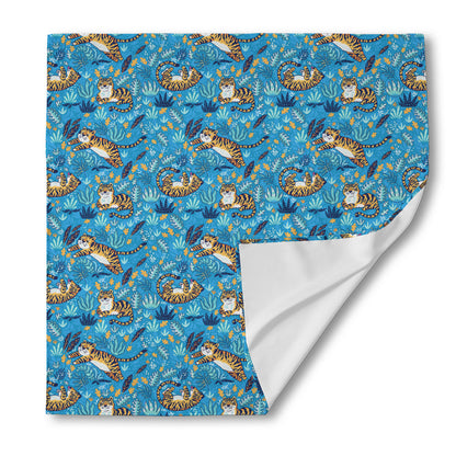 Cartoon Tiger Pattern Print Silk Bandana
