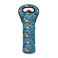 Cartoon Tiger Pattern Print Single Neoprene Wine Tote