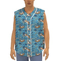 Cartoon Tiger Pattern Print Sleeveless Baseball Jersey