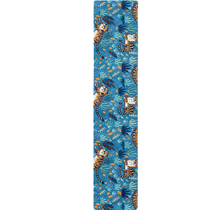Cartoon Tiger Pattern Print Table Runner
