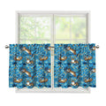 Cartoon Tiger Pattern Print Tier Curtains