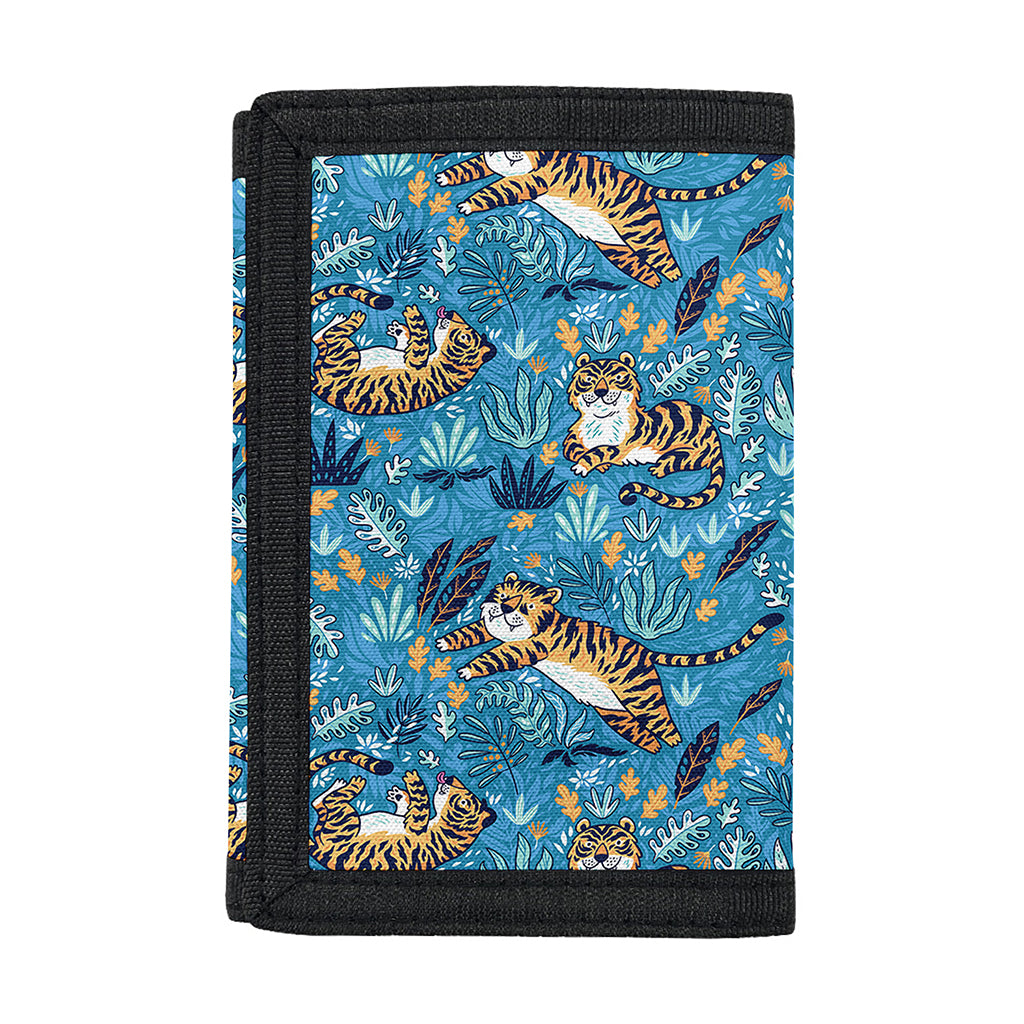Cartoon Tiger Pattern Print Trifold Wallet