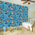 Cartoon Tiger Pattern Print Wall Sticker