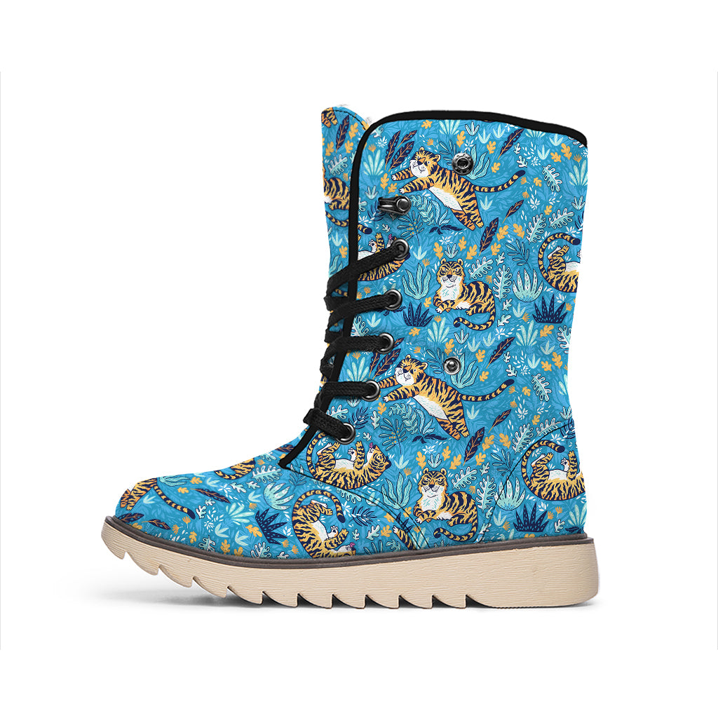 Cartoon Tiger Pattern Print Winter Boots