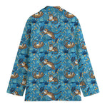 Cartoon Tiger Pattern Print Women's Blazer