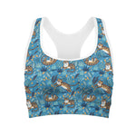 Cartoon Tiger Pattern Print Women's Sports Bra